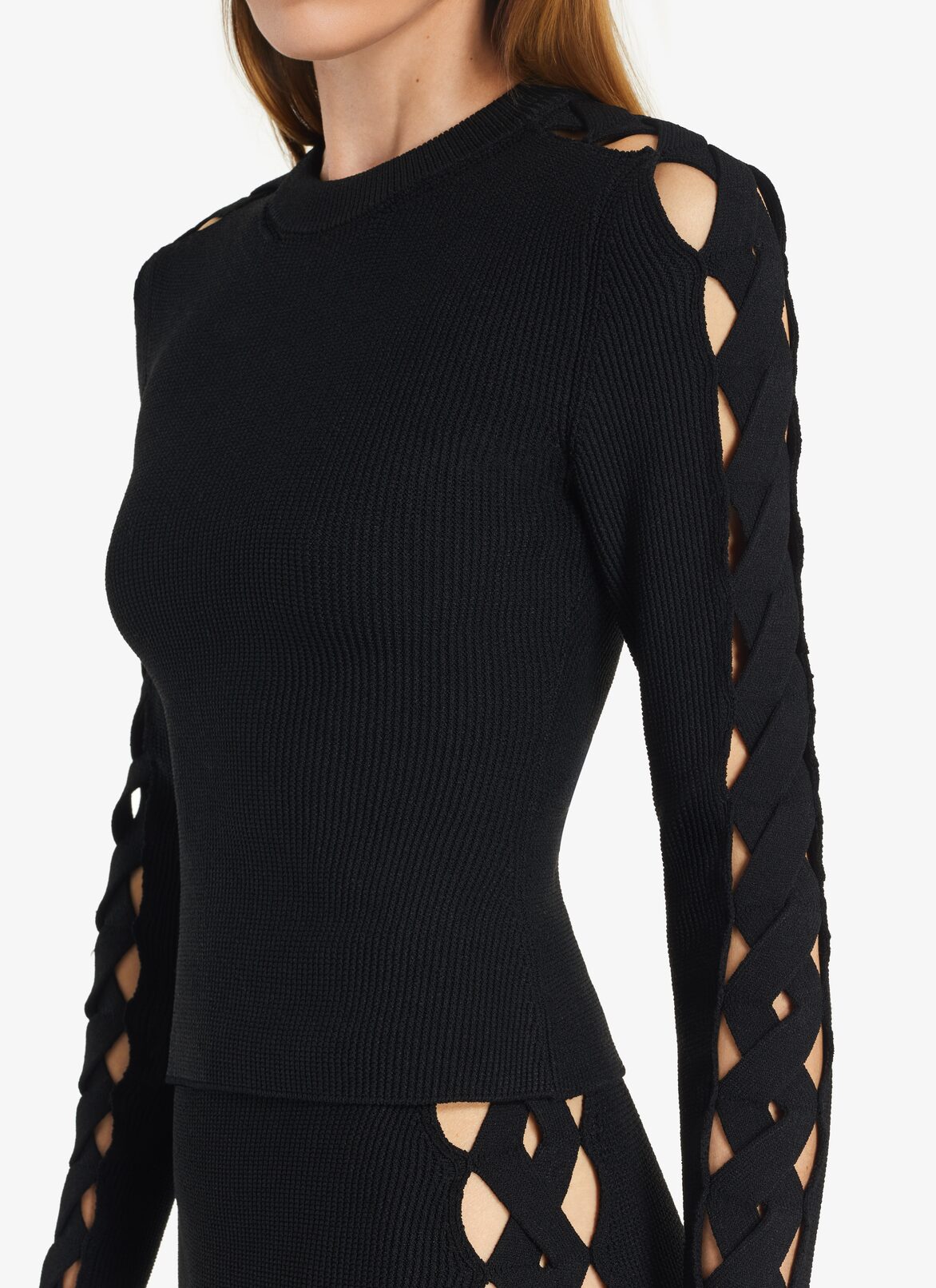 Openwork long-sleeves Top ALAÏA BLACK OPENWORK LONG-SLEEVES TOP